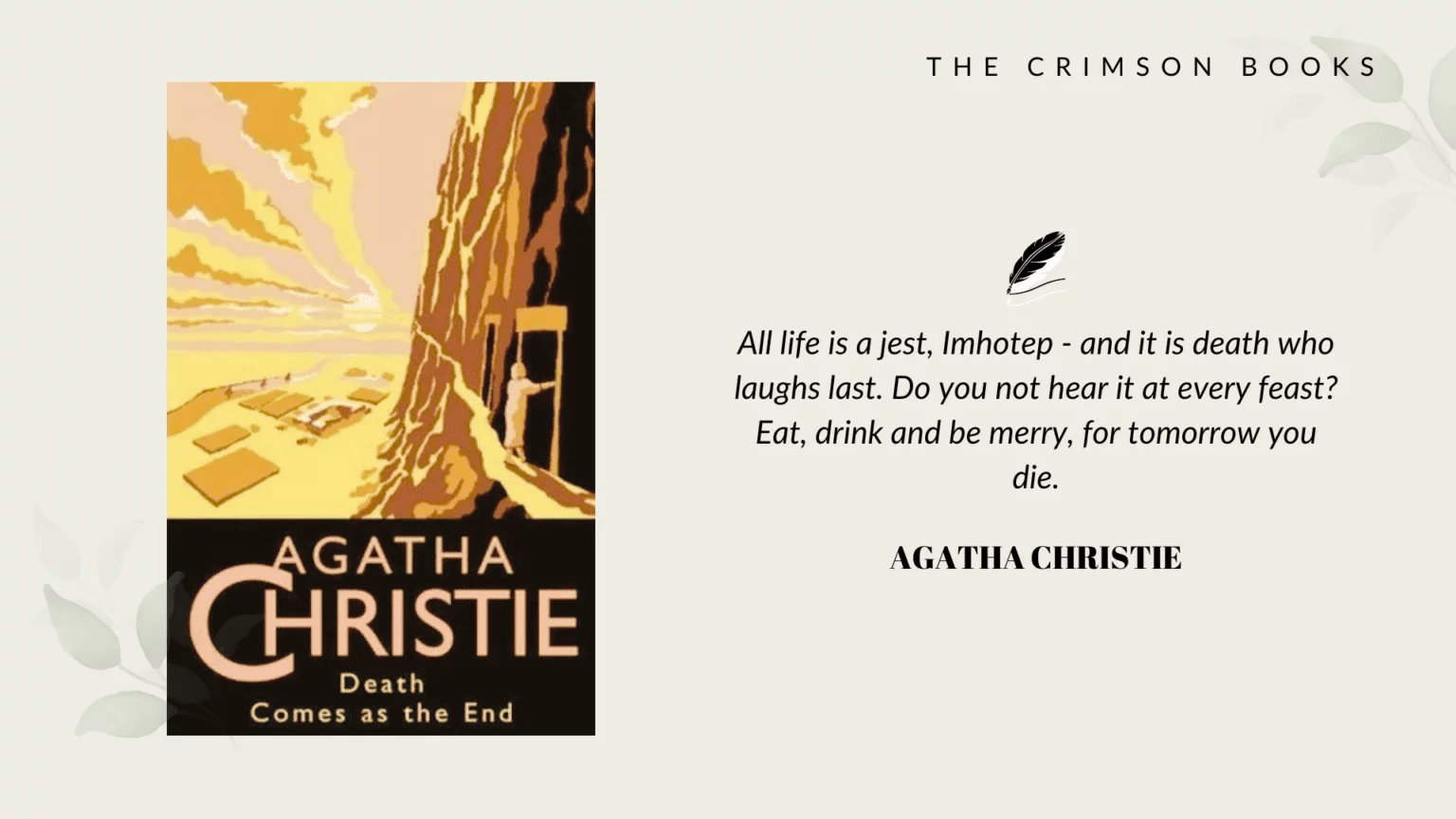 Death Comes as the End Book Review